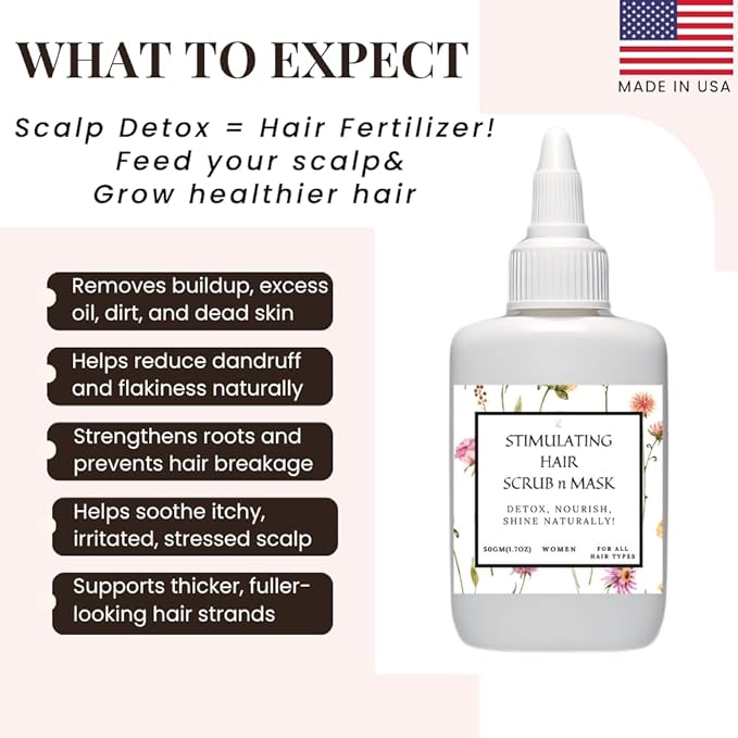 K C Scalp Detox & Hair Treatment Mask - Deep Conditioner for Dry Scalp & Damaged Hair – Scalp Care for Buildup, Flakes & Oil Control – All Hair/Scalp Types – Spa Grade Formula (WOMEN)