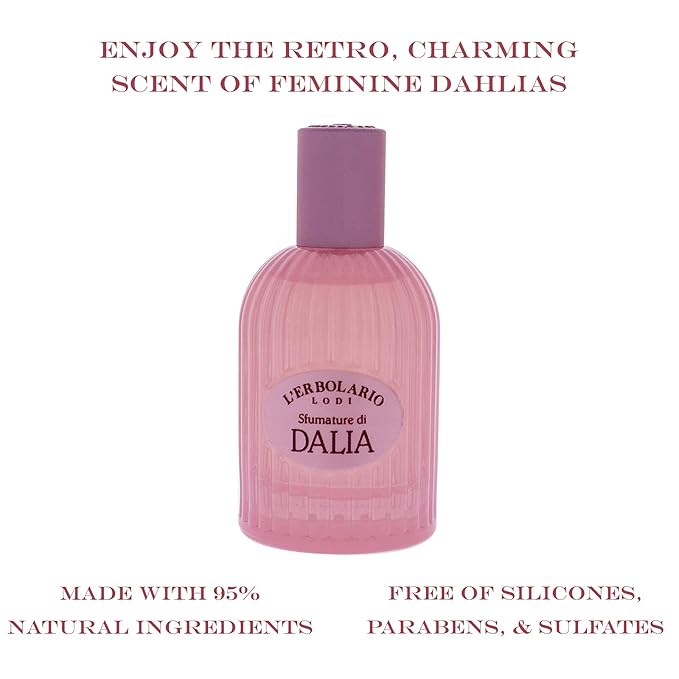 L'Erbolario Shades Of Dahlia - Notes Of Sweet Orange, Dahlia And Cedar - Floral Fragrance For Women - Retro-Style Charm - Exotic Scent - Long Lasting Wear - Cruelty Free - 1.6 Oz EDP Spray