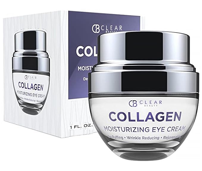 Clear Beauty Collagen Eye Cream - Moisturizing, Plumping & Reduces Dark Circles & Wrinkles - Dermatologist Tested, Clean Beauty & Cruelty-Free Korean Skin Care for All Skin Types - 1.01 Fl. Oz