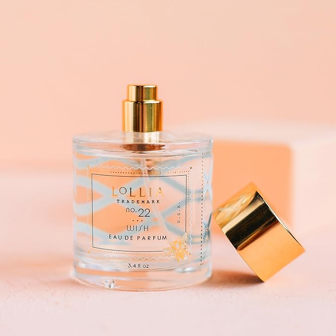 LOLLIA Wish Eau de Parfum, 3.4 fl. oz., Beautifully Captivating Women's Perfume, Luxury Full Size Vanilla, Rice Flower, & Jasmine Fragrance for Women, Sweet Cologne