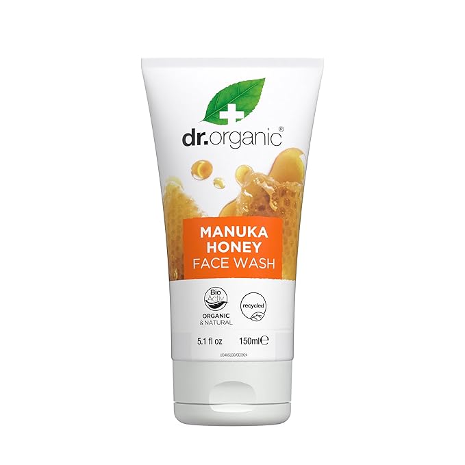 Dr. Organic Manuka Honey Face Wash | Gentle, Soothing, Cleansing, For Dry and Sensitive Skin, Certified Organic, Paraben & SLS-Free, Natural, 150 mL / 5 fl oz