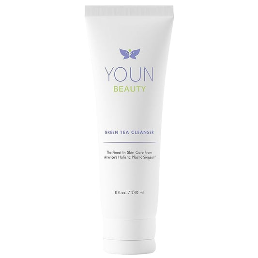 YOUN Beauty Green Tea Face Cleanser by Dr. Anthony Youn – Paraben-Free, Hydrating Facial Cleanser with Aloe Vera, Chamomile & Cucumber Extracts – Daily Face Wash for All Skin Types