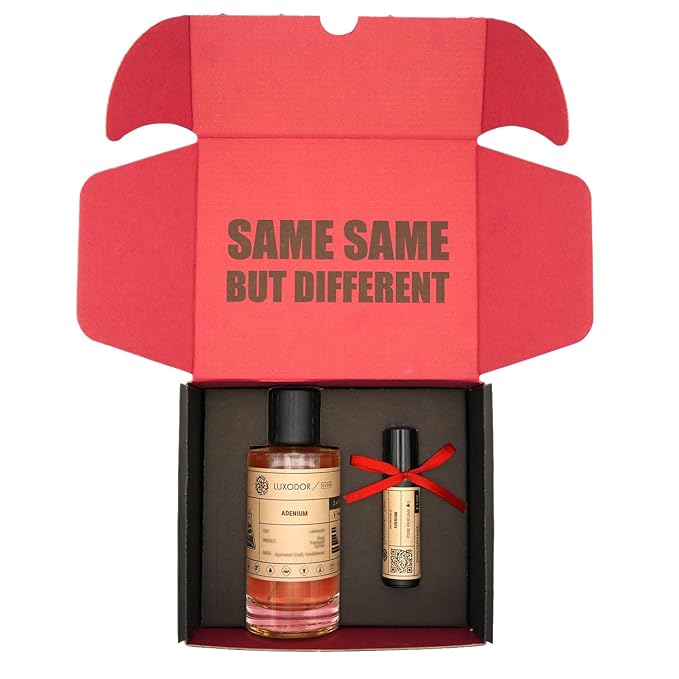 Adenium Perfume for Men & Women, Inspired by S.antal 33, 2-Piece Combo of 100 ml Fragrance Spray Bottle and 10 ml Alcohol-Free Roll-On Perfume Oil, Unisex Fragrances