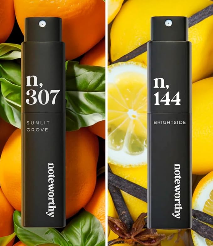 Noteworthy Travel Spray Bundle – Fragrance Set for Men & Women, Long-Lasting Perfume, TSA-Approved, Perfect for Gift Giving (Golden Glow Duo)