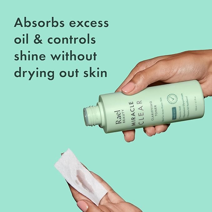 Rael Toner for Face, Miracle Clear – Daily Toner with Succinic Acid, Vitamin B5, Hydration, Korean Skin Care (5.1 oz)