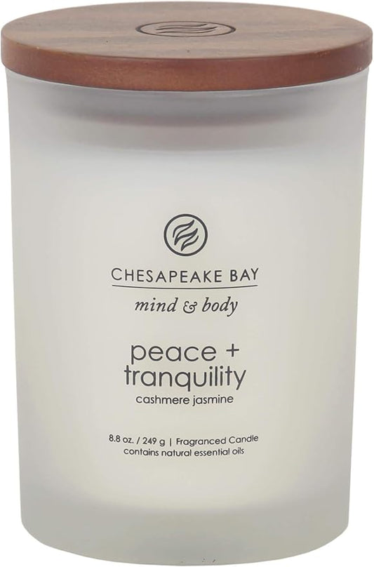 Chesapeake Bay Candle Scented Candle Peace + Tranquility (Cashmere Jasmine) Medium Jar Home Décor