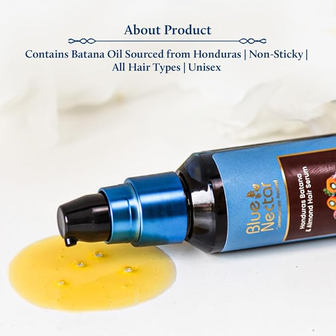 Blue Nectar Batana Hair Serum for Fuller & Thicker Hair | Plant Based Alternate to Redensyl | Advanced Hair Growth Serum for Dry & Frizzy Hair | Hair Moisturizer for Women & Men (18 Herbs, 1.6Oz)