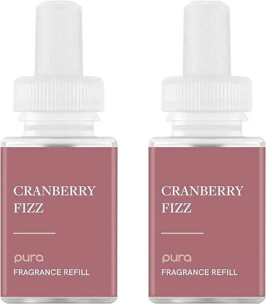 PuraHome Scent Refill - Smart Home Air Diffuser - Up to 120-Hours of Luxury Fragrance per Refill - Home Essential - Clean & Safe Diffuser Fragrance - 2 Pack, Cranberry Fizz