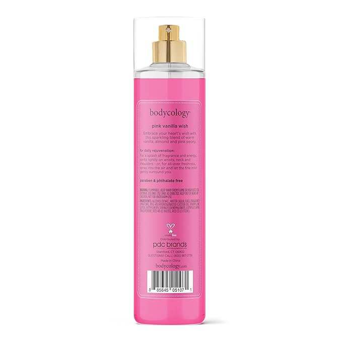 Bodycology Long-Lasting Fragrance Body Mist, Pink Vanilla Wish, 8 fl oz