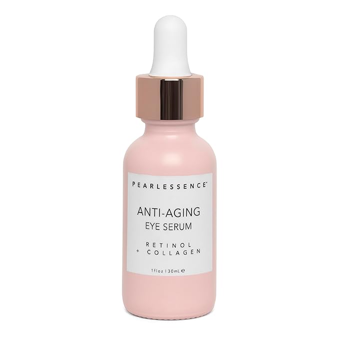 Pearlesssence Anti-Aging Eye Serum with Retinol & Collagen - Helps Reduce Fine Lines & Wrinkles | Gentle & Lightweight Formula | Plumps & Tightens | Made in USA & Cruelty Free (1oz)