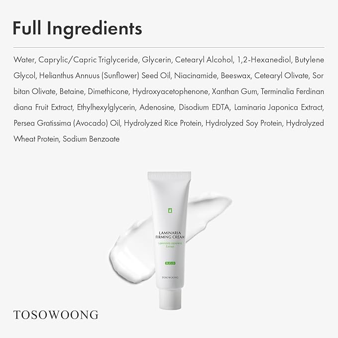 Laminaria Firming Cream with Niacinamide, Fights Wrinkles & Evens Tone, Firming Anti-Wrinkle Face & Neck Cream, Glycerin & Adenosine, 50g, 1.76 oz.