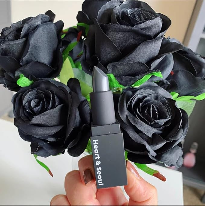 The Beauty Spy Heart & Seoul Black Rose pH-Reactive Lipstick, Ultra-Moisturizing Formula with Rosa Damascena Flower Oil, Shea Butter and Vitamin E, Makes Lips Juicy, Hydrated and Smooth