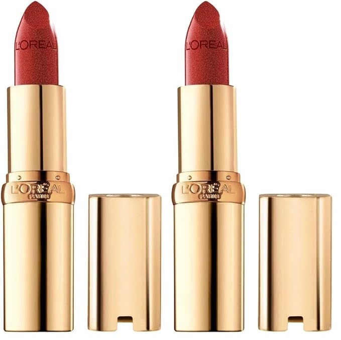 L'Oreal Paris Colour Riche Original Creamy, Hydrating Satin Lipstick with Argan Oil and Vitamin E, Blazing Lava, 1 Count (Pack of 2)