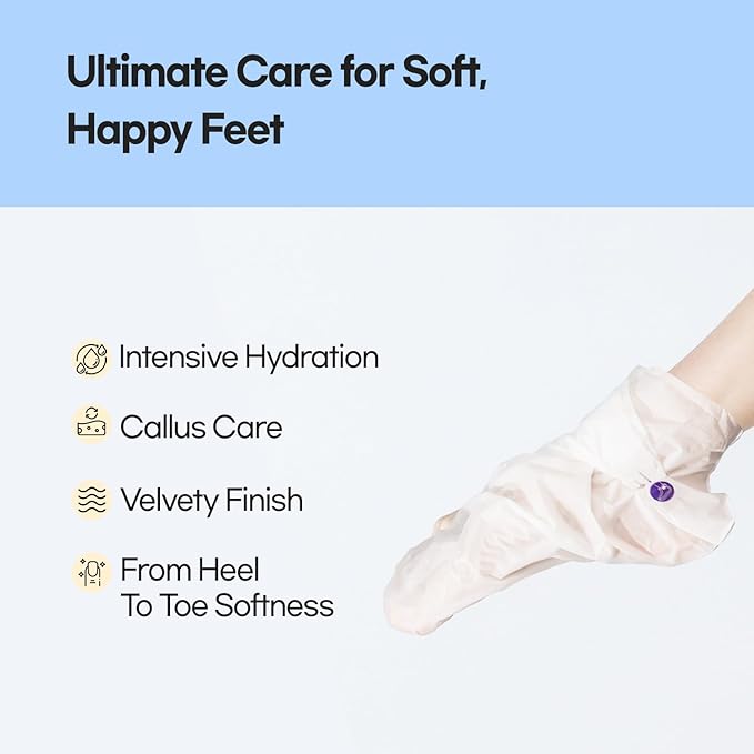 Epielle Intensive Repairing Foot Masks 6 Pairs, Deep Moisturizing Socks for Dry Feet & Cracked Heels, Repair with Coconut Oil & Milk Extract, Korean Skin Care, Spa Set, Self Care Gifts for Women