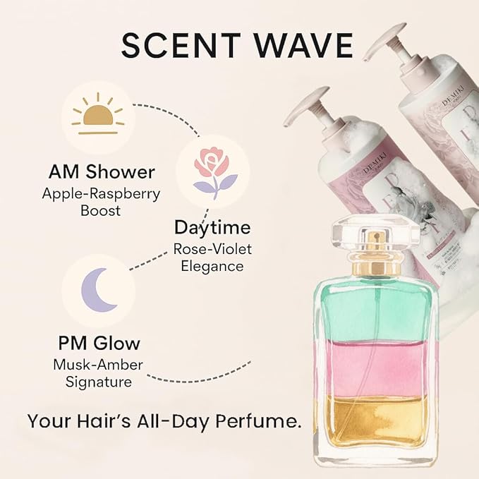 DEMIKI Japanese Shampoo and Conditioner Set for Women,Sulfate Free Shampoo for Oily Hair,Paraben Free, Sulfate Free, Rose Scent,Clarifying Shampoo Moisturizing and Volumizing Natural Hair Care,32oz