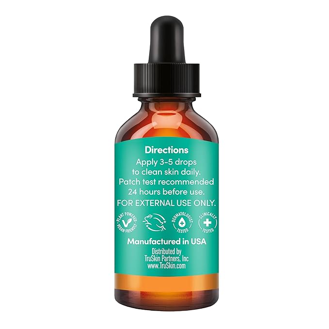TruSkin Facial Serum with 11 Plant-Derived Vitamins & Minerals for Radiant, Healthy-Looking Skin – Powerful Antioxidants and Nourishing Vitamins for Skin Nutrition, 1 fl oz