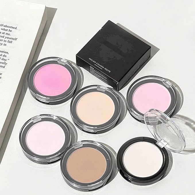 Monochrome Matte Eye Shadow Palette,Pearl White Neutral Nude Matte Pressed Powder Single Eyeshadow,Natural Long Lasting Naturing-Looking Eyeshadow,Talc,Paraben Vegan & Cruelty Free