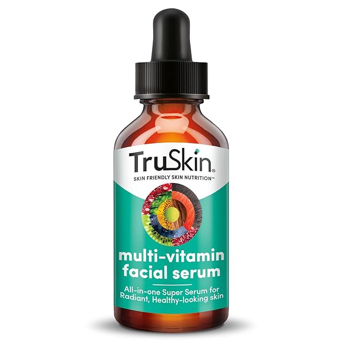 TruSkin Facial Serum with 11 Plant-Derived Vitamins & Minerals for Radiant, Healthy-Looking Skin – Powerful Antioxidants and Nourishing Vitamins for Skin Nutrition, 1 fl oz