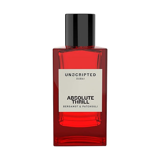 Unscripted Absolute Thrill - Luxury Arabian Cologne for Men - Long Lasting Perfume from Dubai with Bergamot, Patchouli, Cardamom, Musk, Vetiver, Ginger Notes - Arabic Eau de Parfum - 3.4 oz EDP Spray