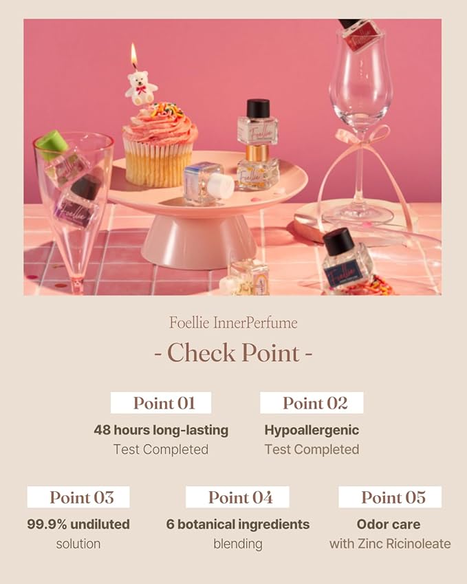 Foellie] eau de cherry blossom - Feminine Inner Beauty Perfume (for Underwear), Sweet Cherry blossom Scents Fragrance, 5ml(0.169 fl oz)
