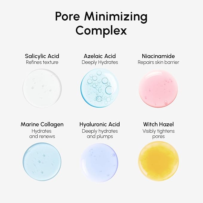 MAREE Pore Minimizer for Face Toner – Witch Hazel Toner with Niacinamide & Marine Collagen – Gentle Exfoliating Oil Control Facial Toner for Women – BHA Liquid Exfoliant – Alcohol Free Tonico Facial