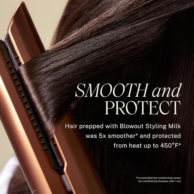 JVN Complete Blowout Styling Milk Heat Protector Cream, Style Memory, Anti-Humidity, Smooths & Protects, Travel Size (0.84 FL OZ)