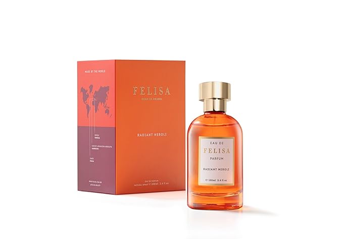 Felisa Radiant Neroli Eau de Parfum 100ml – Long Lasting Vegan Citrus Perfume, Fresh and Elegant Fragrance with Brazilian Neroli, Lemon and Amber