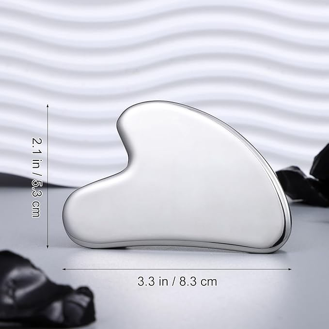 rosenice Gua Sha Facial Tools Stainless Steel Gua Sha for Face Skincare Massage Scraper for Body Metallic Luster