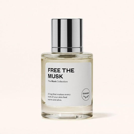 Dossier Free The Musk - Eau de Parfum for All - 50ml / 1.7oz - Clean Skin Musk Fragrance with Ambrette, Jasmine & Cedarwood - Genderless, Vegan, Long-Lasting Perfume