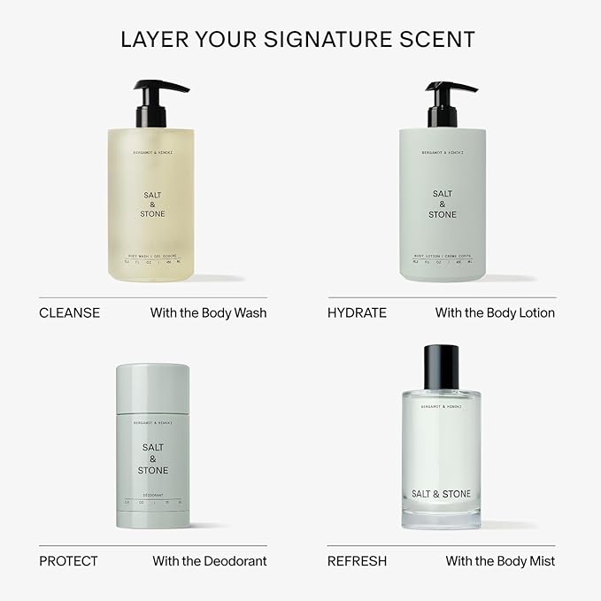 Salt & Stone Body Lotion for Women & Men | Hydrates, Nourishes & Softens Skin | Restores Dry Skin | Fast-Absorbing | Cruelty-Free & Vegan (100 ml) (Bergamot & Hinoki)