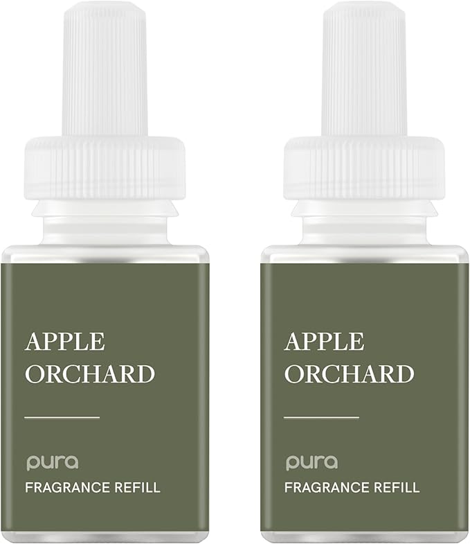 PuraHome Scent Refill - Smart Home Air Diffuser - Up to 120-Hours of Luxury Fragrance per Refill - Home Essential - Clean & Safe Diffuser Fragrance - 2 Pack, Apple Orchards