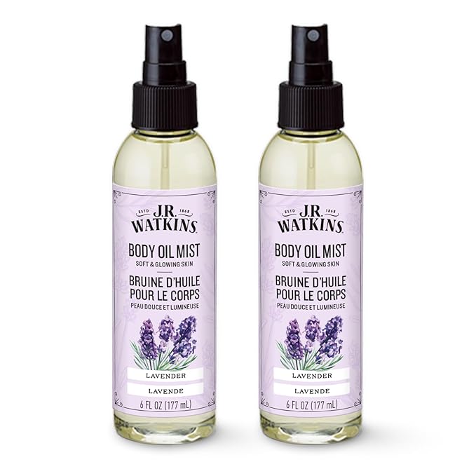 J.R. Watkins Naturally Hydrating Body Oil Mist, Lavender, 6 fl oz, 2 Pack