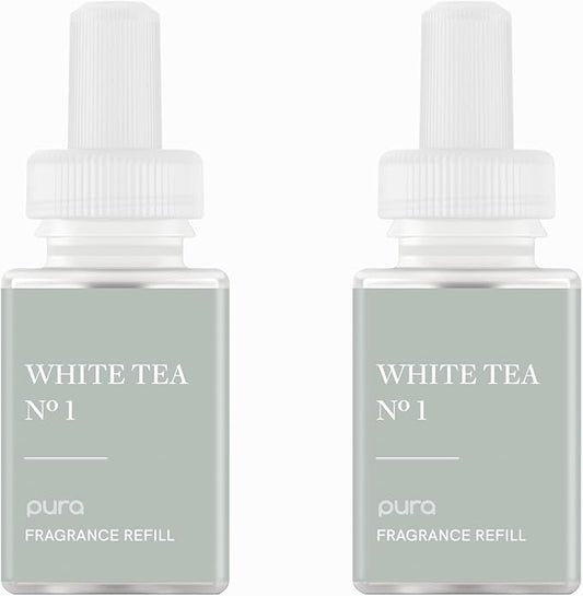 PuraHome Scent Refill - Smart Air Diffuser - Up to 120-Hours of Luxury Fragrance per Refill - Home Essential - Clean & Safe Diffuser Fragrance - 2 Pack, White Tea No. 1