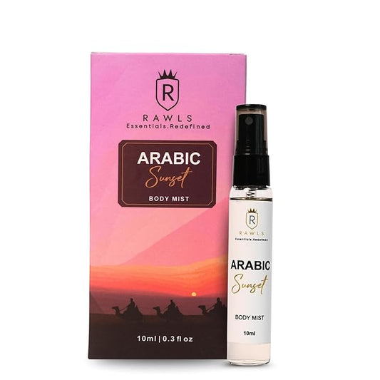 Arabic Sunset Body Mist – Long-Lasting Fragrance Spray with Jasmine, Ginger, Vanilla & Sandalwood – Paraben-Free, Clean Scent for Women & Men, 10ml