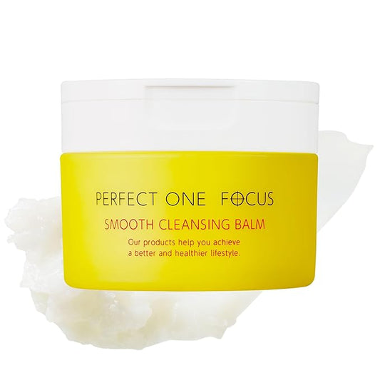 PERFECT ONE FOCUS Smooth Cleansing Balm - Highly Rated Makeup Remover & Face Wash on Amazon Japan with Premium Moisturizing Ingredients from Around the World, 2.64oz (75g)