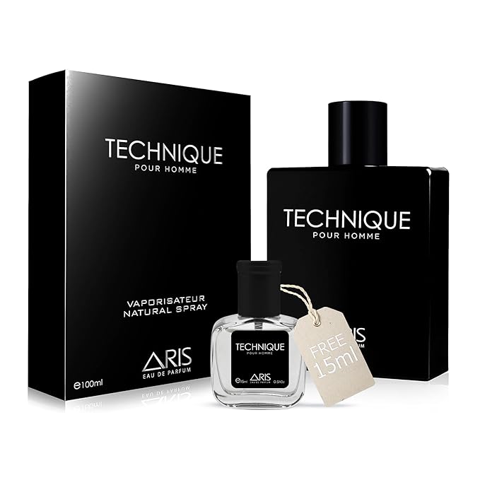 Technique Eau de Parfum – Long-Lasting Sandalwood and Woody Fragrance for Men – 100mL Perfume Spray with Bonus 15mL Perfume Sample (Randomly Selected)