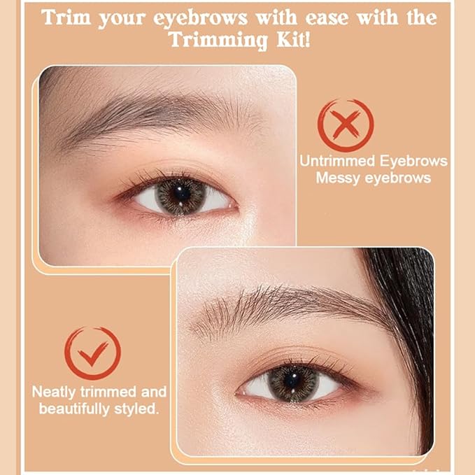 6Pcs Eyebrow Trimmer Set Stainless Steel Curved Eyebrow Razor Eyebrow Scissors With Comb Eyebrow Trimming Tools for Beginners Professional Facial Hair Removal Beauty Accessories for Girls and Women