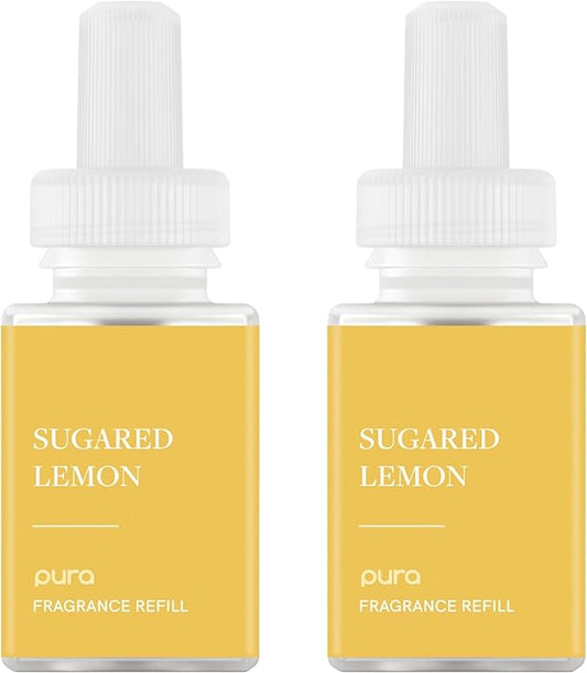 PuraHome Scent Refill - Smart Home Air Diffuser - Up to 120-Hours of Luxury Fragrance per Refill - Home Essential - Clean & Safe Diffuser Fragrance - 2 Pack, Sugared Lemon