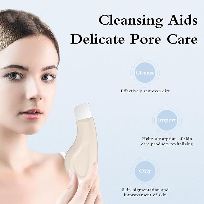 Blackhead Remover Tool, Silicone Face Scraper for Deep Cleansing, Skin Scrubber Face Spatula, Nose Blackhead Remover, Skin Care Tool for Men and Women (Beige)