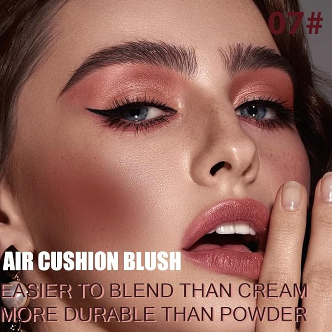 Powder Matte Blush Cheeks Face Makeup for Women With Mirror and Powder Puff Monochrome Blushes Lightweight,Smooth,Blendable,Fade and Transfer-Resistant Baked Blush,Effortless Matte Natural Finish