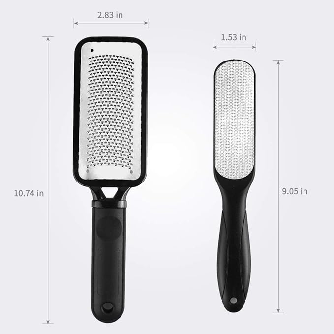 Fu Store 2 Pack Foot Files Callus Remover Stainless Steel Foot Rasp and Dual Sided Feet File Professional Scrubber Pedicure Tools Premium for Feet Care Remove Hard Skin