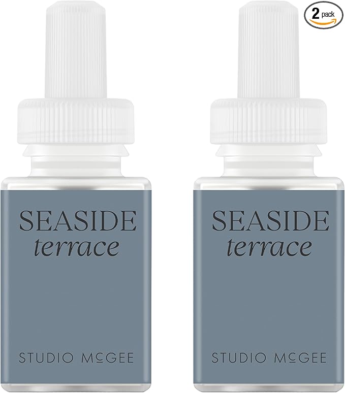 Pura x Studio McGee Home Scent Refill - Smart Air Diffuser - Up to 120-Hours of Luxury Fragrance per Refill - Home Essential - Clean & Safe Diffuser Fragrance - 2 Pack, Seaside Terrace