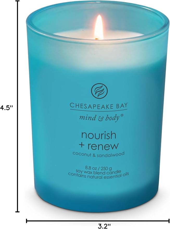 Chesapeake Bay® Candle Mind & Body Medium Jar Candle, Nourish + Renew (Coconut & Sandalwood)
