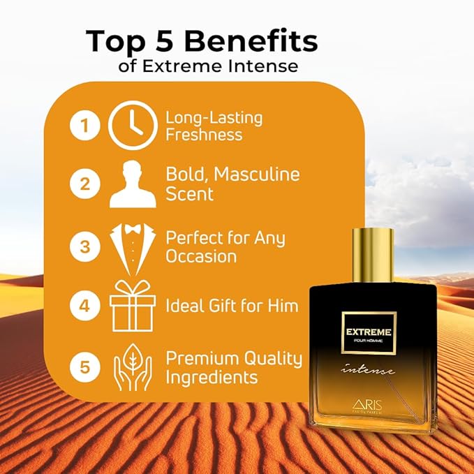 Extreme Intense Eau de Parfum – Long-Lasting Woody and Citrus Fragrance for Men – 100mL Perfume Spray with Bonus 15mL Perfume Sample (Randomly Selected)