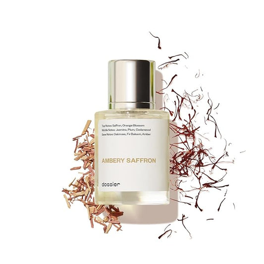 Dossier - Ambery Saffron - Eau de Parfum - Inspired by MFK's B.accarat R.ouge 5.40 - Vegan, Unisex Perfume Spray - 3.4 Fl Oz (100ml)