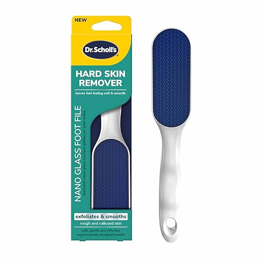 Dr. Scholl's Hard Skin Remover Nano Glass Foot File - Foot Callus Remover, Durable Foot Scrubber, Dead Skin Remover, Hygienic Pedicure Tool, Long Lasting Foot Buffer, Soft Smooth Feet