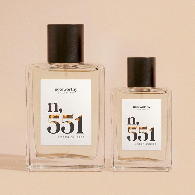 Noteworthy n,551 Amber Sunset Eau De Parfum – Lily of the Valley, Amber, Sandalwood | Sophisticated, Warm Fragrance for Any Occasion | Long-lasting Unisex Perfume for Women & Men (50ml)