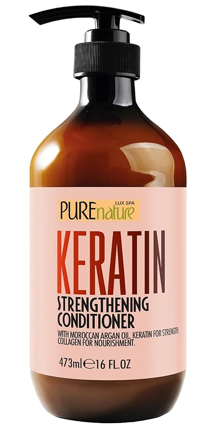 Keratin Conditioner for Women and Men - Deep Conditioning Treatment to Repair Dry, Damaged Hair and Split Ends - Strengthening Sulfate Free Formula - 16 Fl Oz