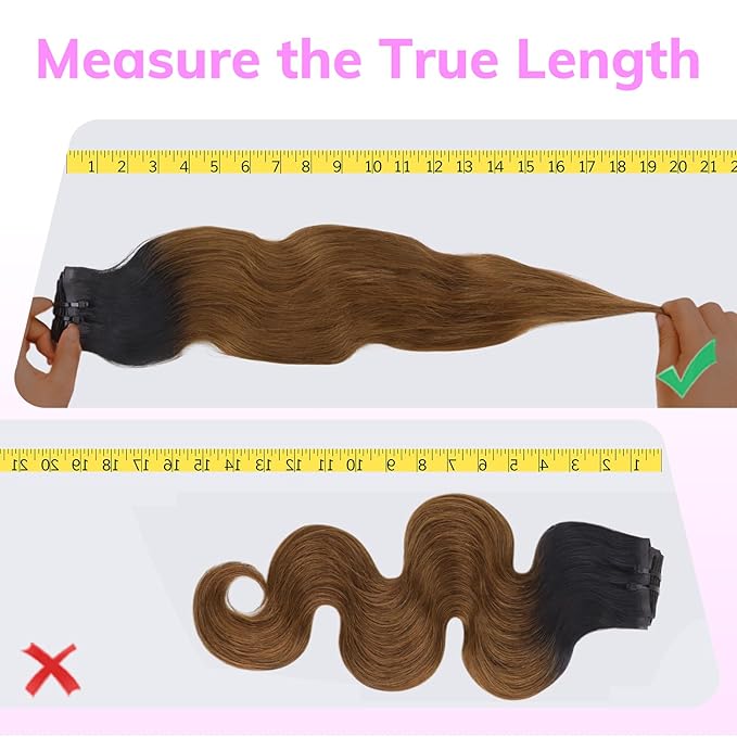 IDN BEAUTY Seamless Clip In Hair Extensions Human Hair 1B/30 Ombre Natural Black to Medium Auburn Body Wave Seamless Clip Ins For Black Women PU Weft Invisible Edge Thick Ends 100g 14 Inch 7pcs
