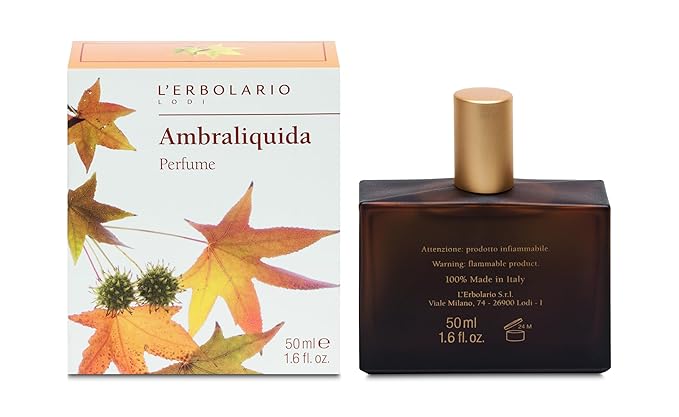 L'Erbolario Ambraliquida - Created To Win Over Men’s Tastes And Seduce Women’s Senses - Sweet Tones And Amber Accents - Vibrant Echo Of Natural Mystery - Amber, Creamy Scent - 1.6 Oz EDP Spray